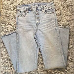 AE Outfitters Women's I  Size 10R  I  High Rise Light  Blue Flare Jeans